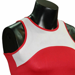 Men's Red White Boxing Tank Top and Shorts Set Moisture Wicking Sports Apparel Regular Fit Adult Size and online sale - Product Image 2
