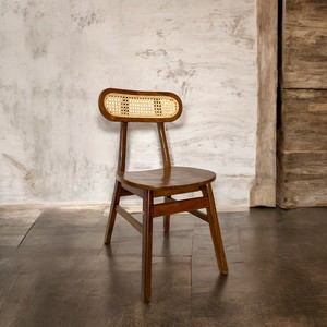 Chaise de salle à manger contemporaine en bois Kacangan courbée, en rotin naturel d'Indonésie, pour la maison, le bureau, la salle à manger, la cuisine - Product Image 3