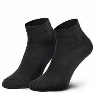 Chaussettes noires pour hommes, 100% coton, respirantes, tricotées, pour un usage quotidien, style été, coupe classique, couleur unie - Product Image 1