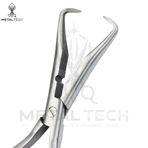 Pince de retrait d'extensions capillaires en acier inoxydable, pointe courbée, outil d'ouverture de micro-anneaux, pour la destruction de liens en kératine, équipement de salon - Product Image 5