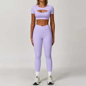 Conjunto de Yoga para Mujer de Marca Privada, Conjunto de Yoga Personalizado para Mujer, Conjunto de Yoga para Mujer a Bajo Precio, Ropa Deportiva Ligera - Product Image 2