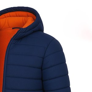 Nouvelles vestes matelassées à capuche pour hommes, bleu marine, de haute qualité, design personnalisé, tendance streetwear, fermeture éclair, vente chaude - Product Image 6