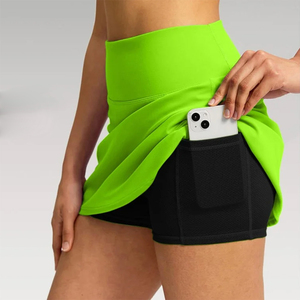 High Quality Women's Sports <b>Skirts</b> Solid Color Comfortable High Waist Front Logo Moisture Wicking Ladies Tennis <b>Skirts</b> - Product Image 1
