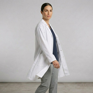 Bata de laboratorio médica para mujer, tela de sarga, poliéster y algodón, uniforme de hospital para médicos y enfermeras, ropa de trabajo de corte regular - Product Image 3
