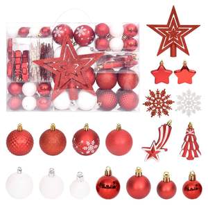 Juego de bolas de Navidad de 108 piezas, adornos rojos y blancos para adornos de árboles - Product Image 1
