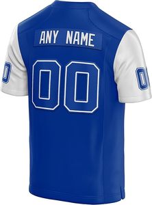 Custom <b>Men's</b> Blue Football Jersey Crew Neck Sleeveless Team Numbers Print Plus Size - Product Image 3
