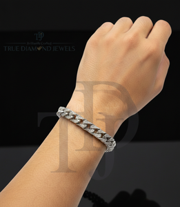 Pulsera de Cadena Cubana Iced Out de Oro 10KT 14KT y Plata 925 con Diamantes VS1 VS2, Estilo Hip Hop para Hombre, Joyería de Lujo - Product Image 4