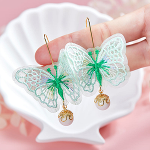 Pendientes de Mariposa con Cuentas y Bordado Estilo B con Degradado de Color, Joyería Hecha a Mano con Malla Simple, Venta al Por Mayor - Product Image 5