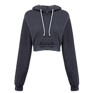Sudadera Corta Personalizada para Mujer, Color Sólido, Manga Larga, Transpirable, Tejida, con Logotipo Frontal, Ropa de Otoño para Mujer - Product Image 1