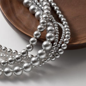 Collar de Perlas de Agua Dulce Blancas Brillantes de Doble Capa de 8-9 mm, Estilo Francés, 40 cm, Collar Atractivo Casi Redondo - Product Image 4