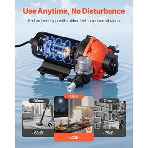 Pompa Elettrica a Diaframma Automatica 110V AC 5 GPM per Trasferimento Acqua, Pressione Massima 60 PSI, Pompa Idraulica a 5 Camere - Product Image 6