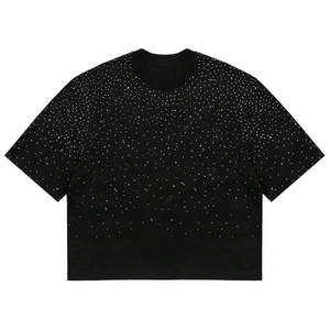 T-shirt à strass scintillants pour hommes, col rond, manches courtes, t-shirt graphique brillant, pour fête, club, rave, festival, bling, hip hop - Product Image 1