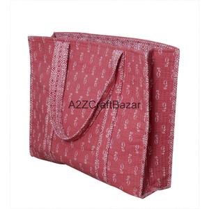 Wholesale Quilted 100% Cotton <b>Long</b> Handle Tote <b>Bag</b> Large Capacity Reusable Eco-Friendly for Travel Daily Use - Product Image 1