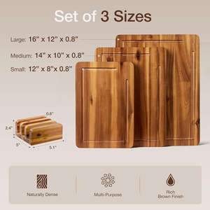 Tabla de cortar multiusos de bambú con canal para jugos |   Tabla de Cortar Ideal para Preparar Carne, Verduras y Frutas - Product Image 1