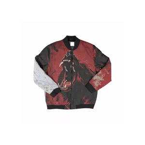 High Quality <b>Men's</b> Denim <b>Varsity</b> <b>Jacket</b> Stand Collar Customizable <b>Bomber</b> Design Print Private Label Wholesale Waterproof <b>Jacket</b> - Product Image 3