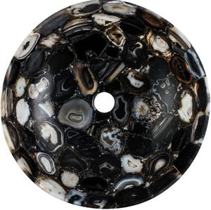 อ่างล้างหน้าทรงกลมหินอาเกตสีดำสุดหรู อ่างล้างมือหินธรรมชาติสำหรับห้องน้ำ งานแฮนด์เมด ดีไซน์เนอร์ - Product Image 3