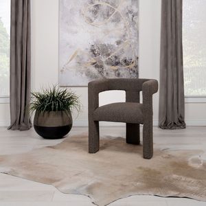 McKinley Chocolate Brown Boucle <b>Upholstered</b> Accent Side <b>Chair</b> for Living Room - Product Image 1