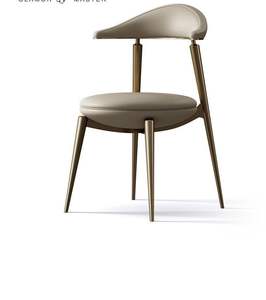 Silla otomana de diseño premium con respaldo para sala de estar, pasillo, uso decorativo, con patas negras. - Product Image 3