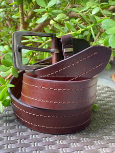 Nouveau élégant et décontracté fait à la main en cuir véritable classique hommes ceinture personnalisée pleine fleur en détresse en cuir véritable hommes ceinture - Product Image 2