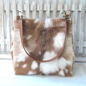 Bolso Tote de Verano de Cuero Genuino con Pelo de Vaca, Bolso de Hombro de Moda de Lujo para Mujer, LHTB-0148 - Product Image 2