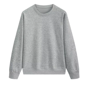 Sudadera de Forro Polar 63% Algodón 37% Poliéster 330gsm, Sudadera Lisa para Hombre con Cuello Redondo, Diseño Personalizado OEM al por Mayor - Product Image 1
