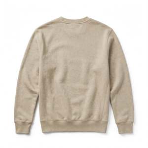 Sweat-shirt unisexe personnalisé en molleton épais, style streetwear, imprimé graphique graffiti visage souriant, coupe oversize, col rond, beige - Product Image 2