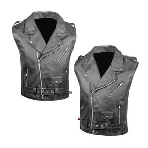 Chaleco de Cuero al por Mayor, Diseño de Logotipo Personalizado de Alta Calidad, Transpirable, Resistente al Viento, de Secado Rápido, Ropa Exterior de Invierno para Hombre, Tallas Grandes - Product Image 5