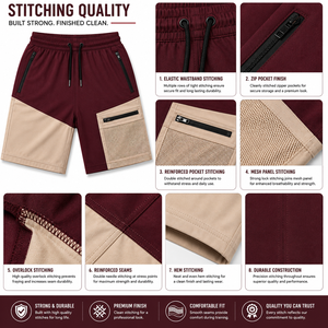 Wholesale High Quality Men Windbreaker Shorts <b>Set</b> Oxford Fabric <b>Waterproof</b> Breathable OEM Service Gym Running Unisex Knee Shorts - Product Image 5