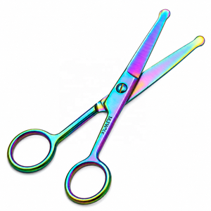 Tijeras para Orejas y Nariz Multicolores, Acero Inoxidable, Punta de Seguridad, Tijeras de Cuidado Personal, Certificación CE ISO 13485 - Product Image 1