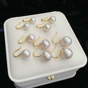 Boucles d'oreilles classiques et élégantes pour femmes, perles d'eau douce de 9 à 13 mm, design rond Edison en argent pur, talons hauts - Product Image 4