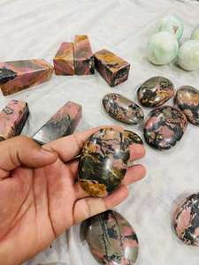 Piedra de Rodonita Natural Pulida, Cristal Curativo, Piedra de la Preocupación para Aliviar el Estrés, Meditación, Reiki, Venta al por Mayor - Product Image 5
