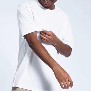 Oversized Men's Tee 280 GSM 100% Cotton Streetwear <b>Drop</b> Shoulders with Logo Printed on Chest and <b>Back</b> - Product Image 2