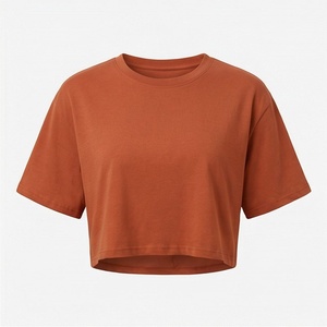 เสื้อครอปท็อปผู้หญิงผ้าฝ้ายสีตามสั่ง สไตล์ลำลอง เซ็กซี่ กระชับรูปร่าง เสื้อยืดสั้นแนวสตรีทแวร์ สำหรับออกกำลังกาย ฟิตเนส ยิม แอคทีฟแวร์ - Product Image 1