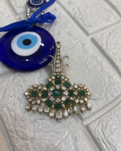 Gold Plated <b>Silver</b> Personalised <b>Sword</b> Brooch Flower Design Green Crystal Moissanite Rhinestones Men's Fashion Clothes Accessory - Product Image 4