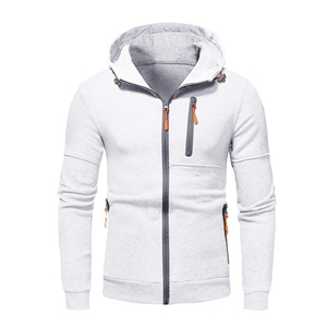 Conjunto Deportivo con Capucha para Hombre, Sudadera con Cierre Frontal de Color Sólido y Bolsillos Laterales, Pantalones Deportivos con Cordón, Ropa Casual de Otoño - Product Image 4