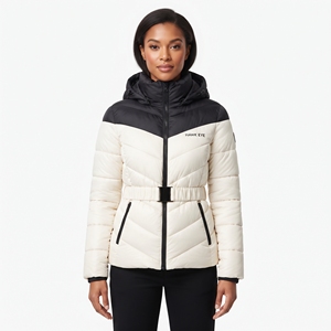 <b>Women's</b> Two Tone <b>Padded</b> Puffer <b>Coat</b> Hooded Belted Quilted <b>Winter</b> Jacket Warm <b>Padded</b> Outdoor Casual Fashion Outerwear <b>Winter</b> Wear - Product Image 5