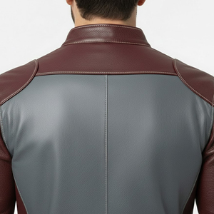 Veste en cuir véritable pour homme, édition limitée, taille américaine, appliqué en cuir d'agneau, broderie diamant, veste d'hiver de haute qualité pour homme - Product Image 4