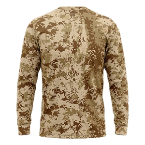 เสื้อยืดแขนยาวลายพรางสำหรับผู้ชาย OEM ขายส่ง แบบกำหนดเอง สำหรับฤดูร้อน กิจกรรมกลางแจ้ง แห้งเร็ว เหมาะสำหรับการล่าสัตว์ - Product Image 2