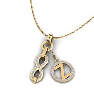 Best look <b>Silver</b> + moissanite Letter Pendant <b>Charm</b> luxury With And Luxury Jewelry Unisex pendants wholesale - Product Image 6