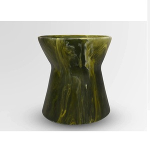 Vase en résine époxy écologique artistique, forme irrégulière, jaune marbré, décoration d'intérieur, design sculpté, MOON RISE CRAFT - Product Image 4