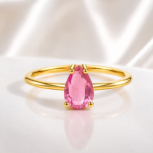Trusted Supplier's 925 Sterling <b>Silver</b> Fine <b>Rings</b> Bulk Amethyst Gemstone Pear <b>Eternity</b> Design Gold Vermeil Prong Wedding - Product Image 1