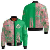 Blouson bomber rose à carreaux avec imprimé Alpha 08, fermeture éclair sur le devant, blouson bomber décontracté pour homme en polyester, style universitaire grec