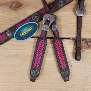 Nouvel ensemble de harnais western en cuir véritable tressé à une oreille avec collier de poitrine pour l'équitation par HORZE N PET INTERNATIONAL - Product Image 5