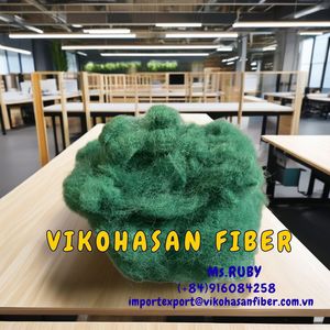 Relleno de Fibra Reciclada Verde 20D SD, Relleno de Alfombra y Colchón Sólido VIKOHASAN, Certificado OEKO-TEX - Product Image 3