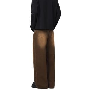 กางเกงยีนส์เดนิมทรงหลวมคุณภาพสูงสำหรับผู้ชาย ลายพิมพ์ฟอกสีอ่อนแบบดิสเทรส สวมใส่สบายทุกฤดูกาล - Product Image 6