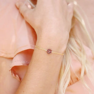 Bracelet chaîne en argent 925 avec pierres de grenat brutes, pierres de naissance, pour femme, vente en gros - Product Image 3