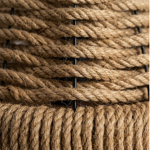 Handwoven <b>Rope</b> Pendant Lamp Shade 13x13x9 Inch Boho Ceiling <b>Light</b> Cover Rustic Natural Fiber Hanging Wedding Housewarming - Product Image 3