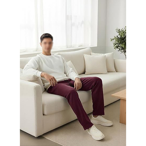 Pantalon de jogging décontracté pour homme en coton gris léger et respirant, avec taille élastique et cordon de serrage, poches latérales, idéal pour l'automne - Product Image 2