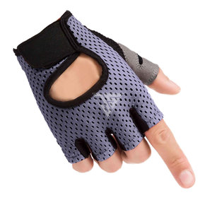 Guantes de ciclismo de medio dedo de alta calidad, transpirables y cómodos, hechos de tela de malla, protección de palma de piel sintética para ciclismo - Product Image 1
