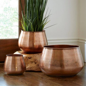 Nouveaux pots de fleurs en métal doré, forme ronde, accessoires de jardin pour la maison, balcon, patio, pots et jardinières - Product Image 1